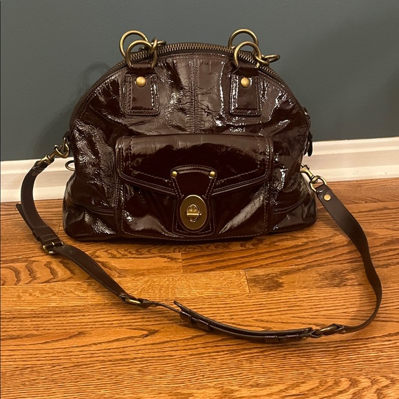 Coach Handbags - Coach Limited Edition Francine Chocolate Brown Patent Leather Legacy 12295